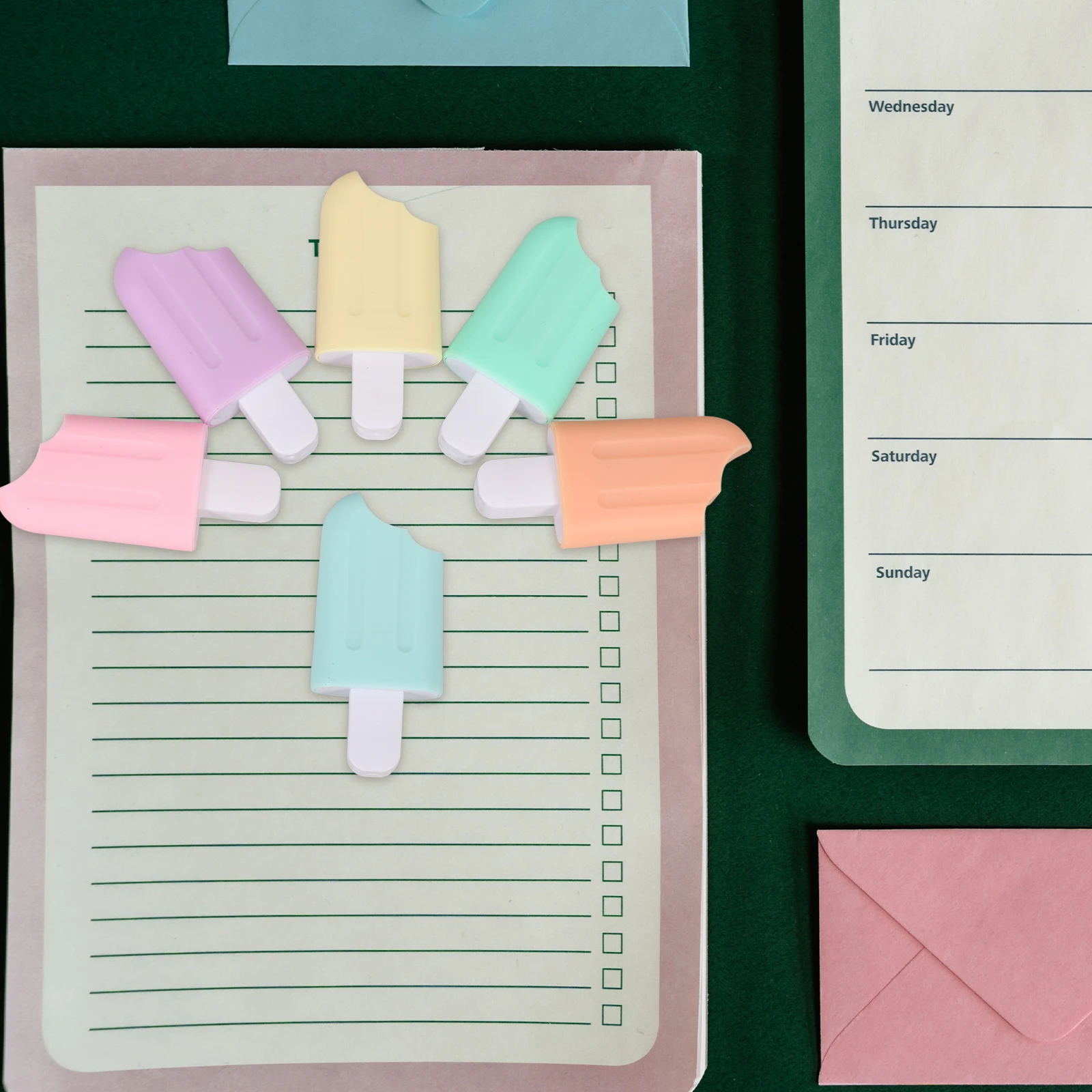 

6Pcs Ice Cream Shape Marker Adorable Fluorescent Pens Graffiti Pen Perfect for Marking Recording Drawing Students