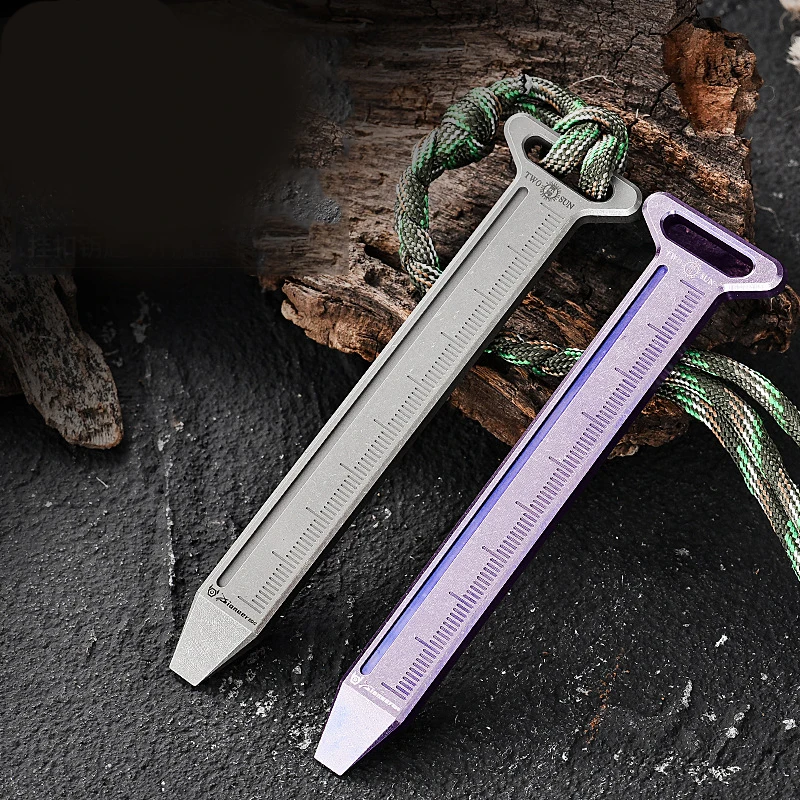 Outdoor Portable EDC Titanium Alloy Pry Bar Backpack Hanging Decoration Multifunctional Scale Tool