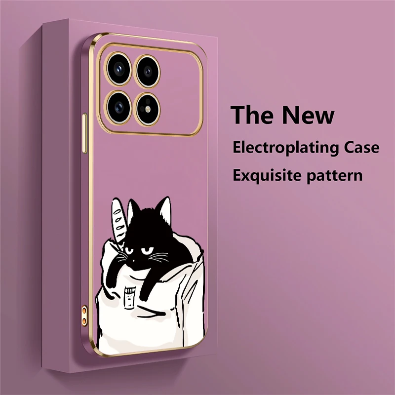 Redmi K90 Pro Max لطيف القطة السوداء نمط جراب هاتف ل Xiaomi Redmi K90 K 90 سيليكون لينة بولي يوريثان تصفيح غطاء مقاوم للصدمات