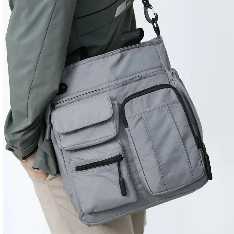 Bolso de hombro de negocios para hombre, maletín multifuncional multicapa de 14 pulgadas para tableta y documentos, cruzado diagonal, para ocio