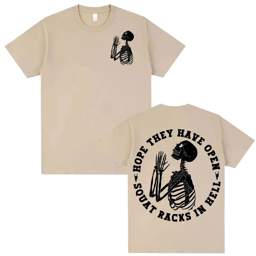 جديد تي شيرت رجالي الجحيم تحت عنوان القرفصاء رف ميمي طباعة Harajuku طاقم الرقبة البلوز Y2K فضفاض القوطية القطن قصير الأكمام للجنسين #2