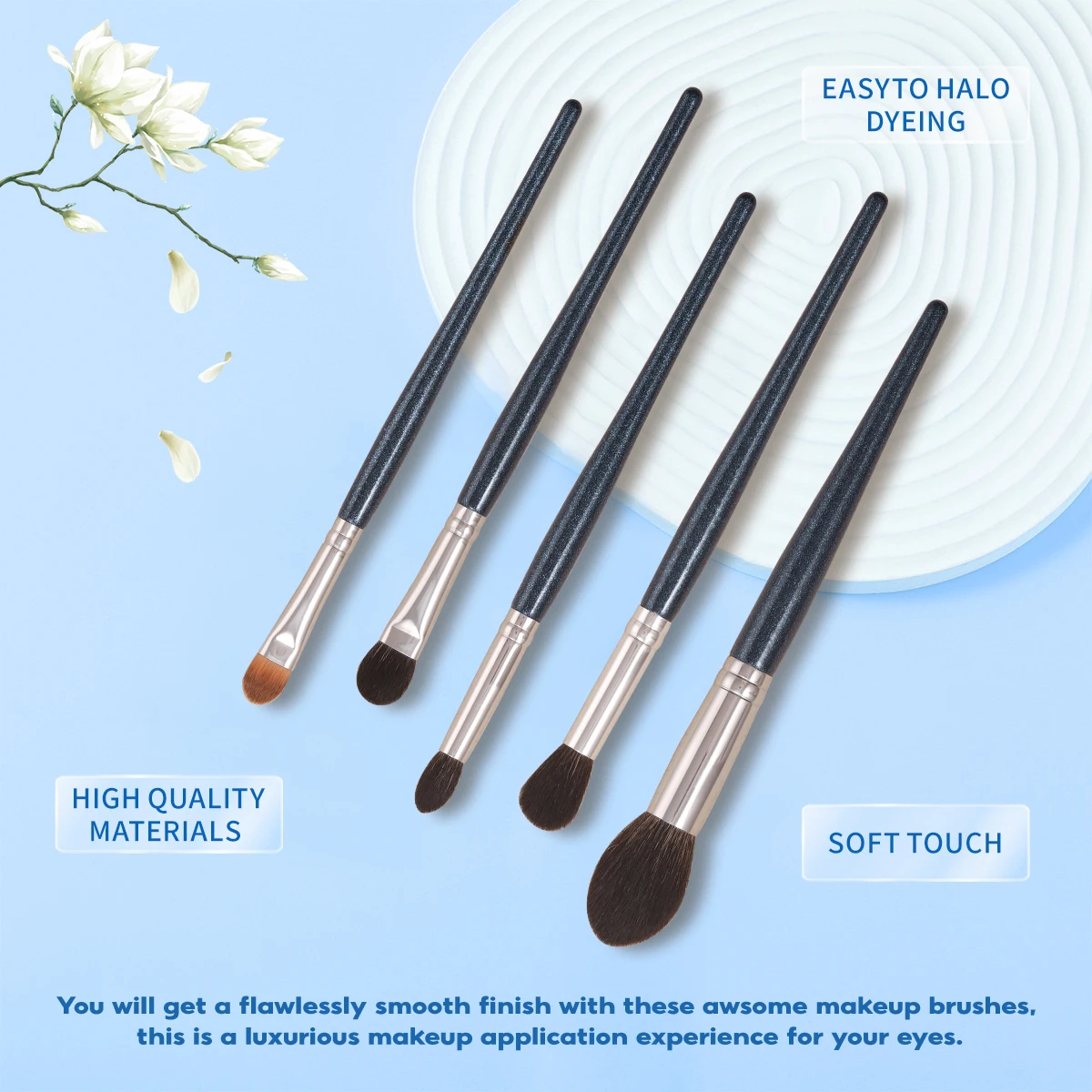 OVW  Soft Natural Goat Hair Fluffy Makeup Brushes Set  Foundation Brush Powder Contour Eyeshadow Liner Blending Highlight  XKL