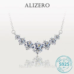 ALIZERO 1.7 Carat D Color VVS1 Moissanite Necklace For Women Fine Jewelry 925 Sterling Sliver Plated 18k White Gold Necklace