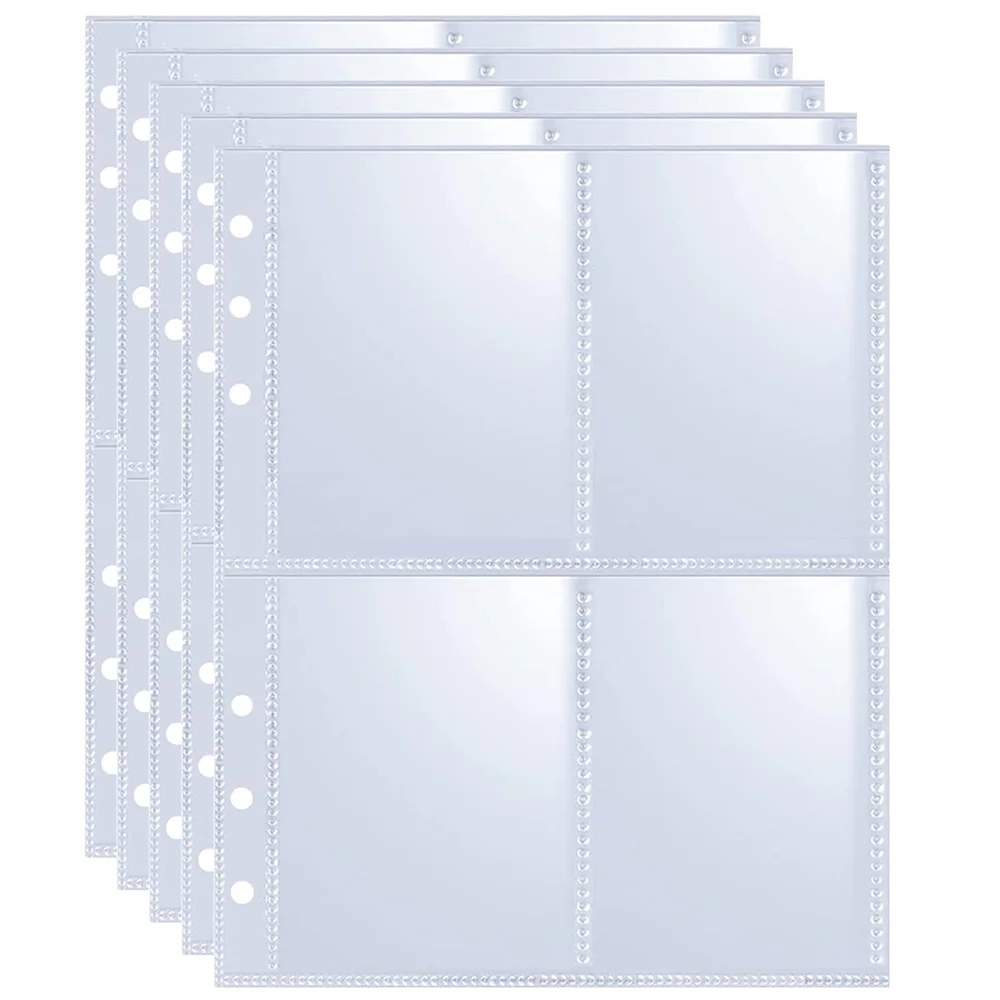4-Taschen-Fotokartenhüllen-Ordner A5 6-Loch-Nachfüllseiten Sammelalbum für Baseball-, YuGiOh- und Sportkarten, Kinderspielzeug – Detail 1