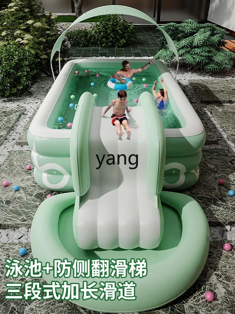 Yjq Inflatable Swimming Pool Children's Household Child Baby Family Thickened Large Pool with Slide Tiger Accumulation