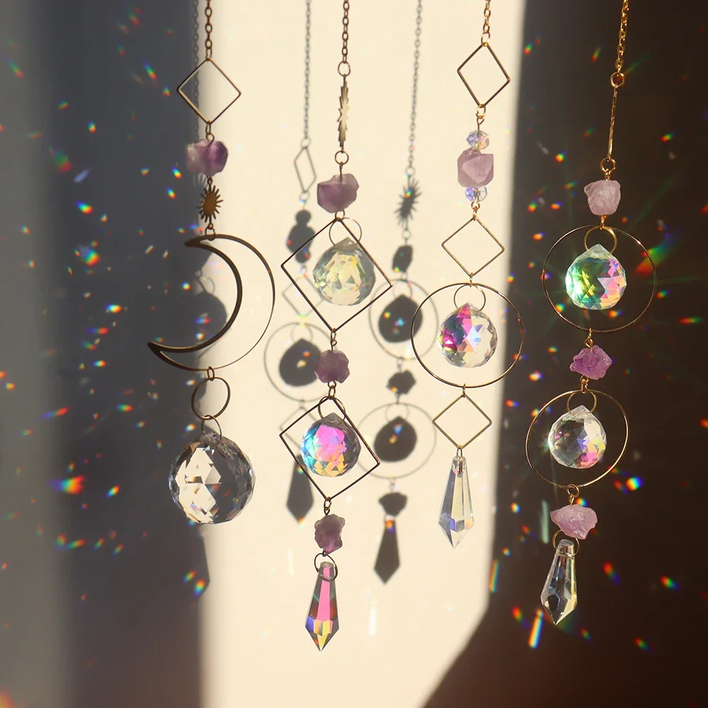 Prism Suncatcher Hanging Window Crystals Rainbow Light Catcher Crystal Sun 50mm Catcher Summer Gift Octagon Beads