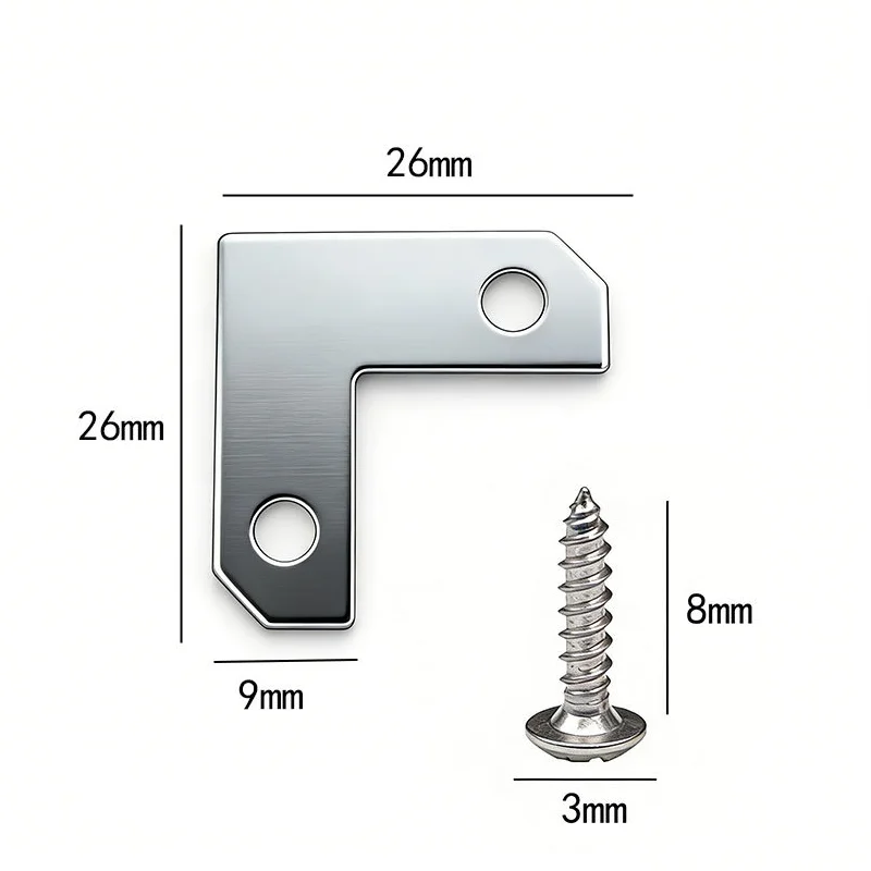 10 Sets Mini L-Shaped Corner Brackets with Screws, Lightweight Picture Frame Hardware