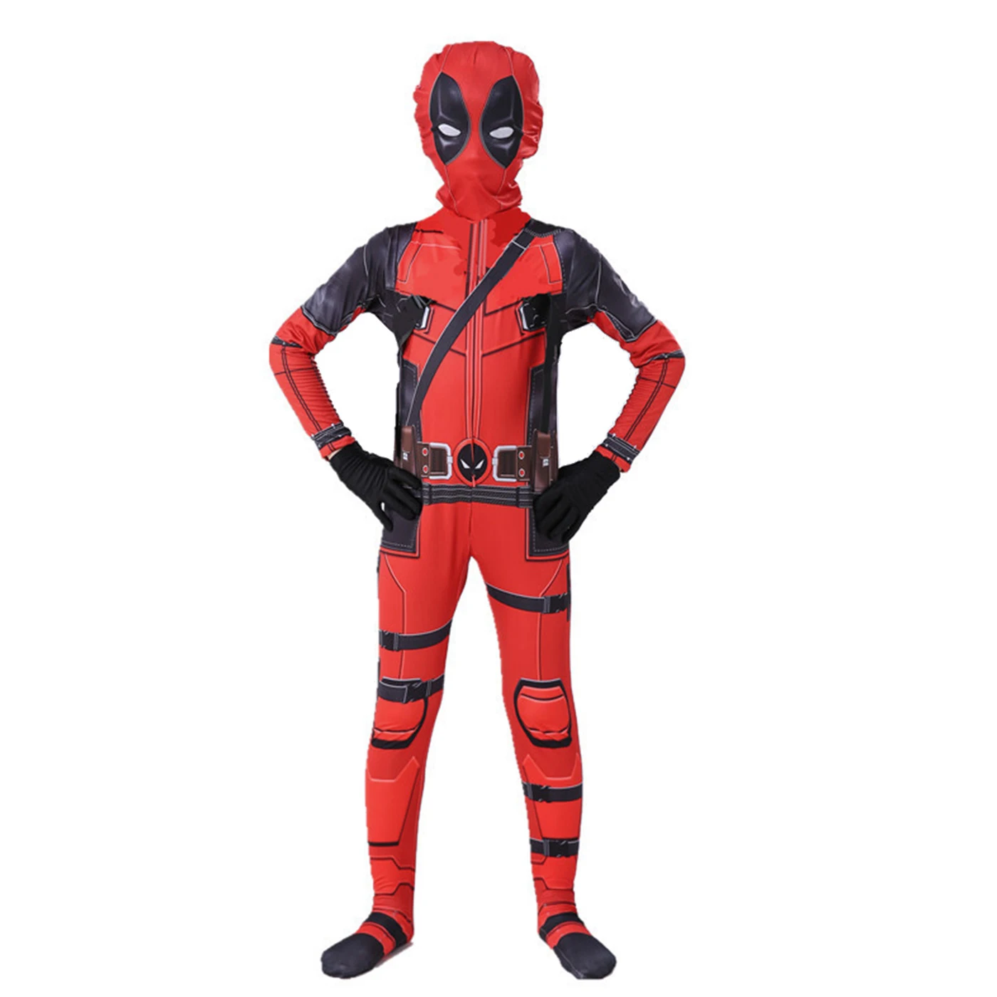 Hochwertiges Deadpool-Kostüm Halloween Cosplay-Kostüm Deadpool-Anzug Overall Deadpool-Kostüm Karneval Festival Geschenk Schwert-Set