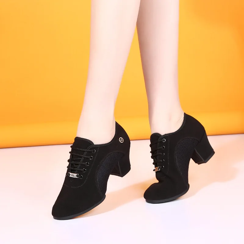 Female Soft Bottom 5cm Square Dance Shoes Oxford Breathable Dance Shoes Non-slip Modern Shoes