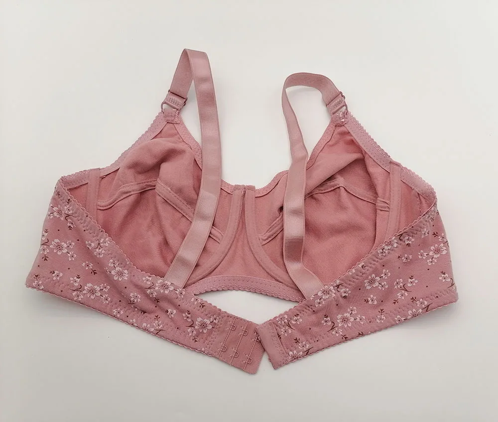 Soutien-gorge à armatures push-up en coton confortable pour femmes, soutien-gorge avec cerceau, bonnet complet, sexy, grande taille, 115E, 110E, SpringE, 100E, 95E, 90E85D, C19, impression