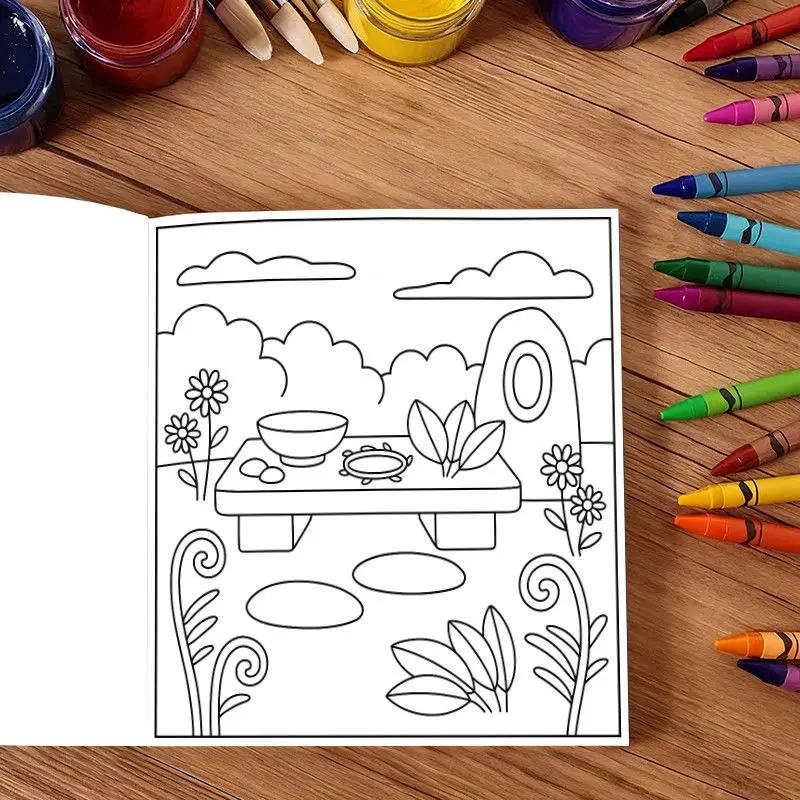 24 Pages Kids Early Learning Coloring Book Doodle Drawing DIY Handmade Picture Book for Toddlers Wholesale