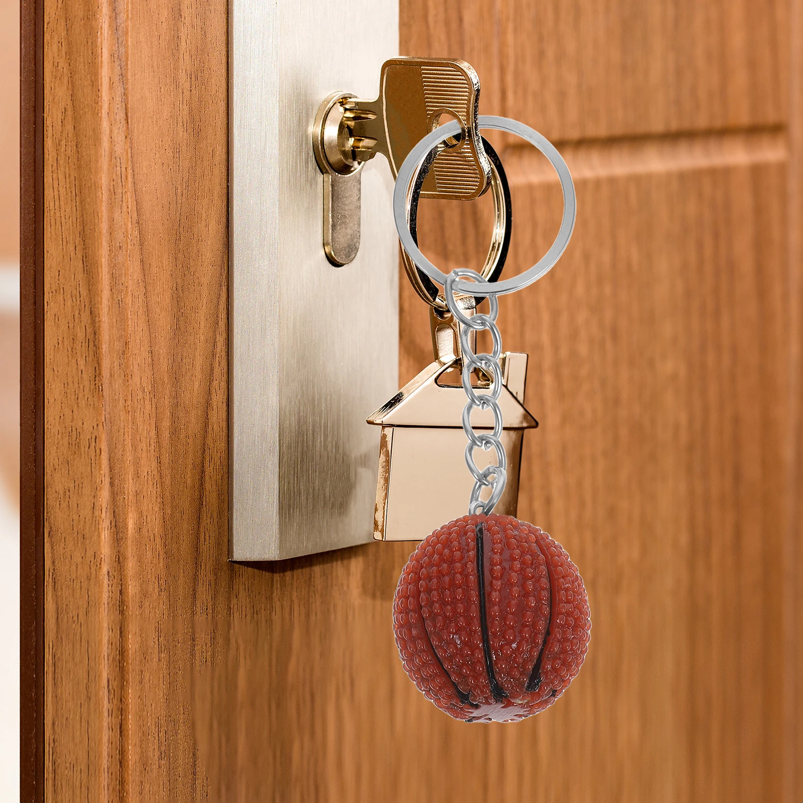 

6 Pcs Basketball Keychain Schoolbag Pendant Creative Gifts Interesting Toy Mini Resin Sports Car Bag Accessories