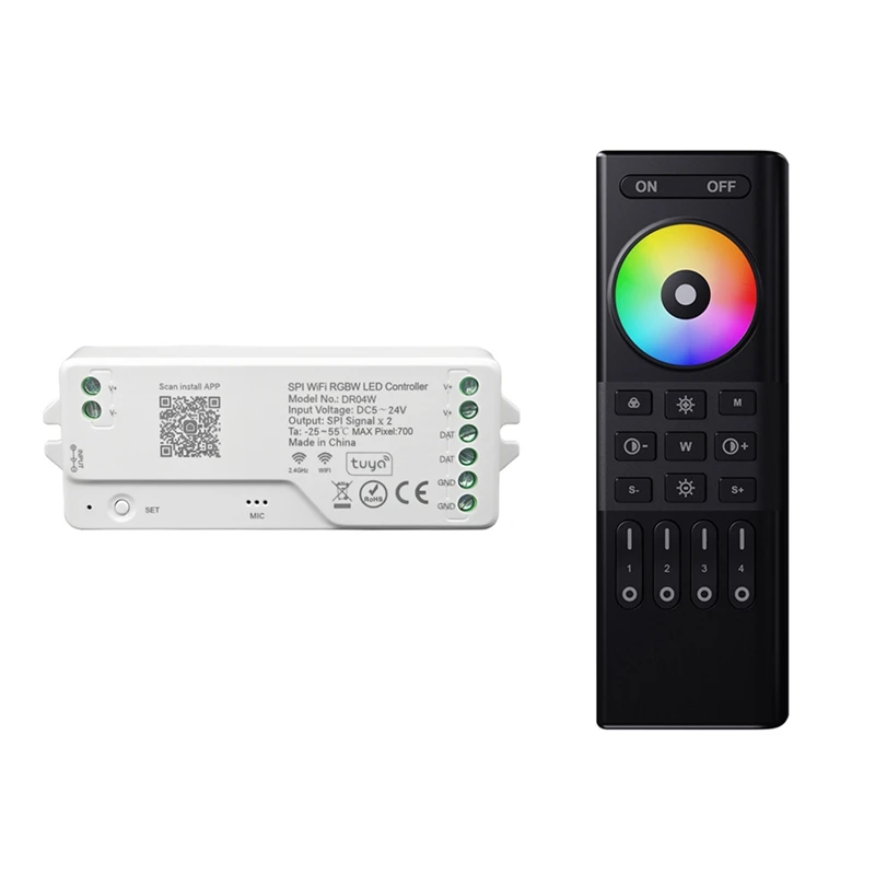 

Tuya Wifi LED Controller RGB IC LED Controller Set RF Remote Tuya APP Work For WS2811 WS2812B WS2815