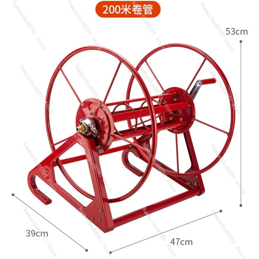 200m Farm Hose Reel, Portable Agricultural Water Pipe Storage Rack Easy Wind Up Organizer