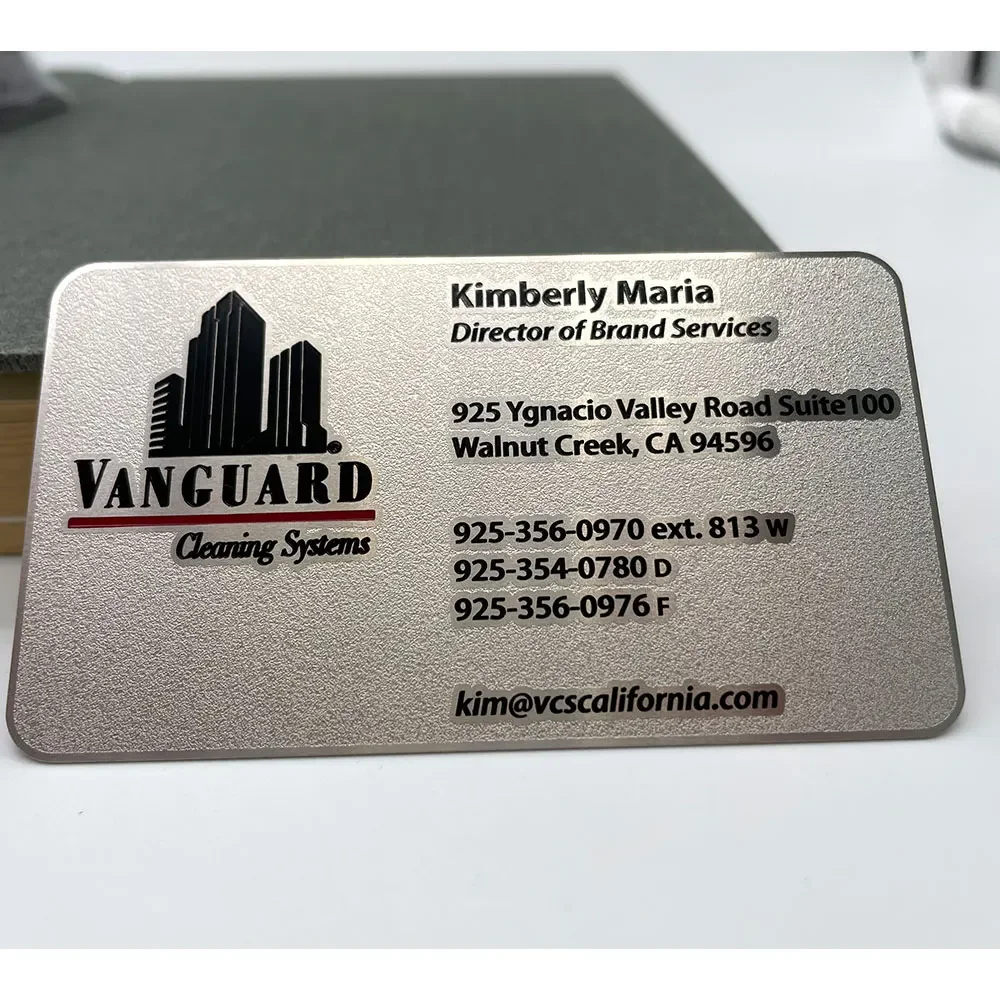 Membership VIP ID Card Custom Matte Black Stainless Steel Metal Business Cards