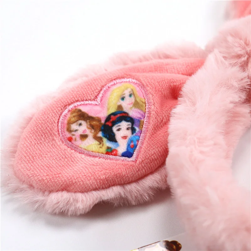 Disney Children Earmuff Headband Cartoon Disney Princess Girl Winter Warm Plush Foldable Ear Warmer Antifreeze Ear Protection