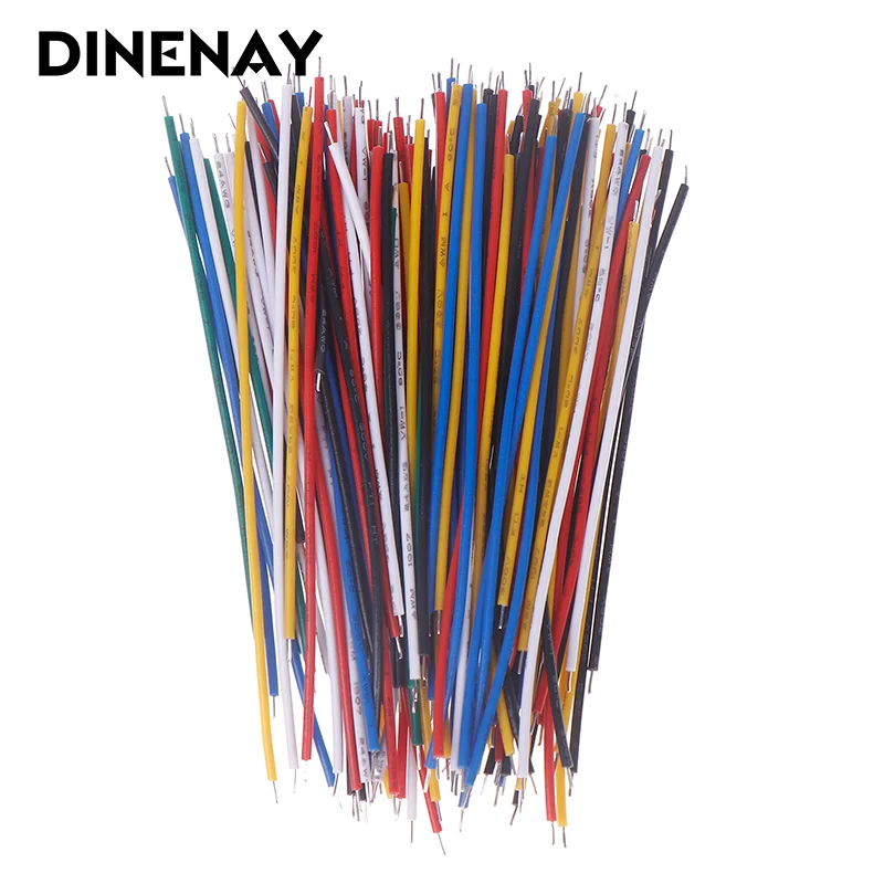 130 قطعة 24AWG اللوح سلك توصيل معزز كابل عدة مزدوجة نهاية القصدير مطلي PCB لحام كابل PVC سلك إلكتروني 5/8/10 سنتيمتر 6 ألوان