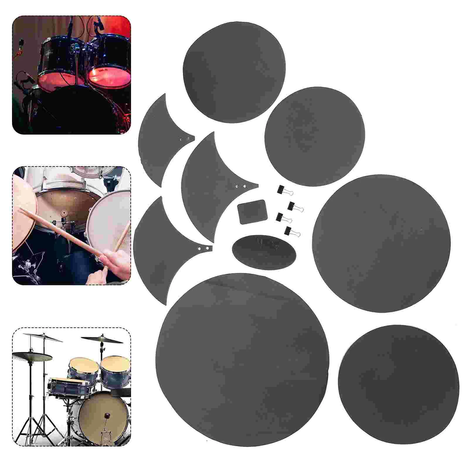 Drum Mute Pad Mats Adjustable Cymbal Pad Professional Ellipse Pads Belt Mat Musical Instruments Accessories Parts