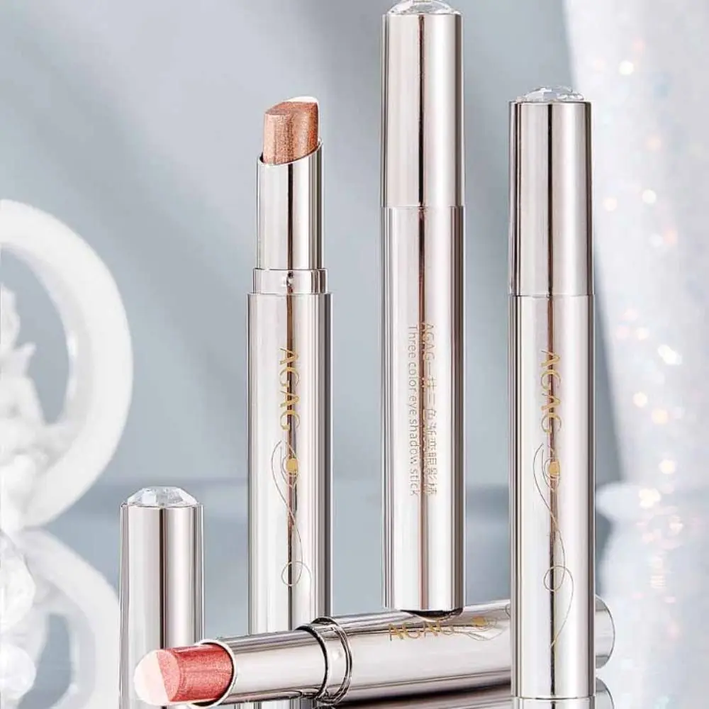 مقاوم للماء تمييز 3 ألوان كريم ظلال العيون العين لامع طويلة الأمد ظلال العيون عصا بريق أدوات ماكياج العين الوليد