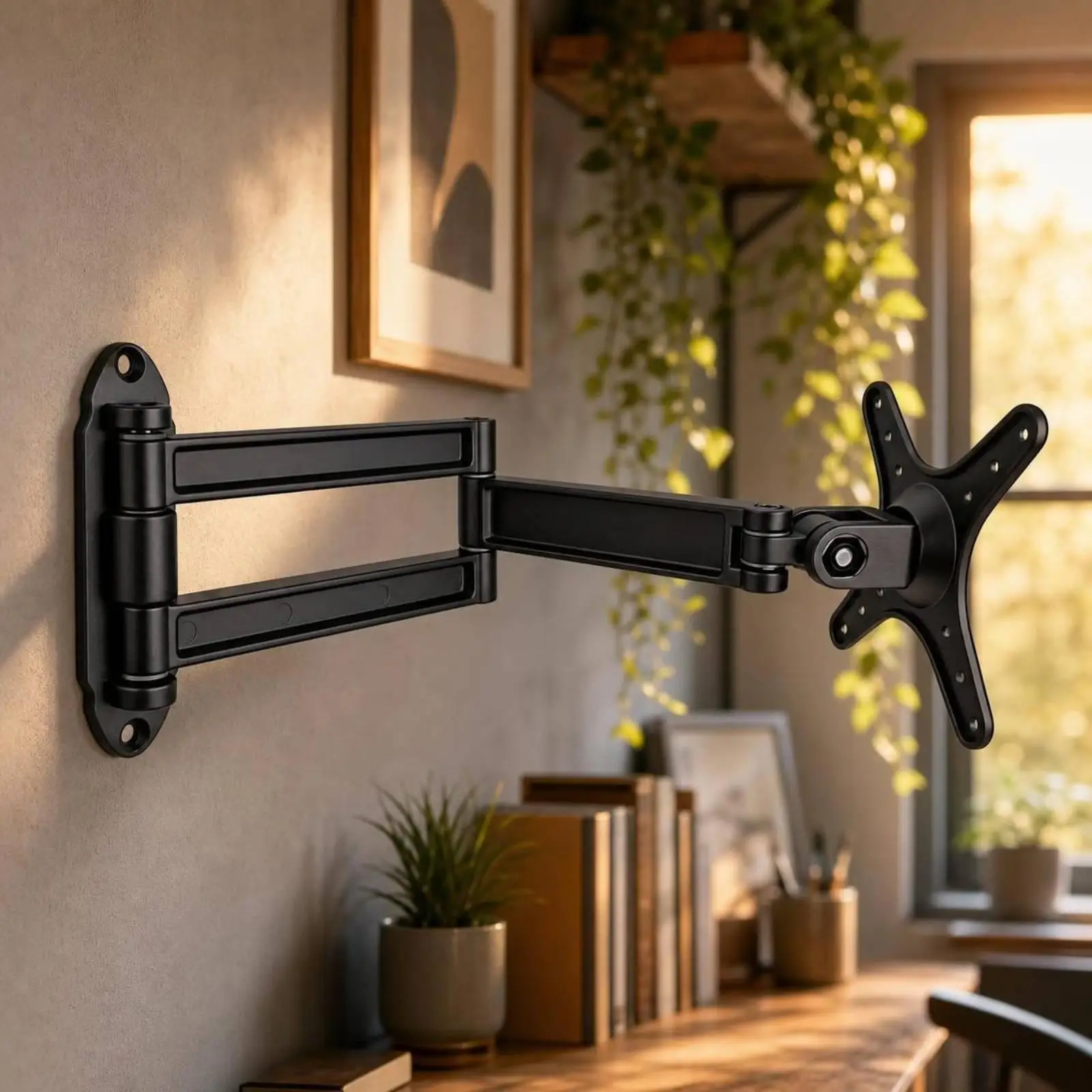 Heavy Duty Monitor Wall Bracket Two Joint Articulated Arm for Universal Screen Pattern Plate