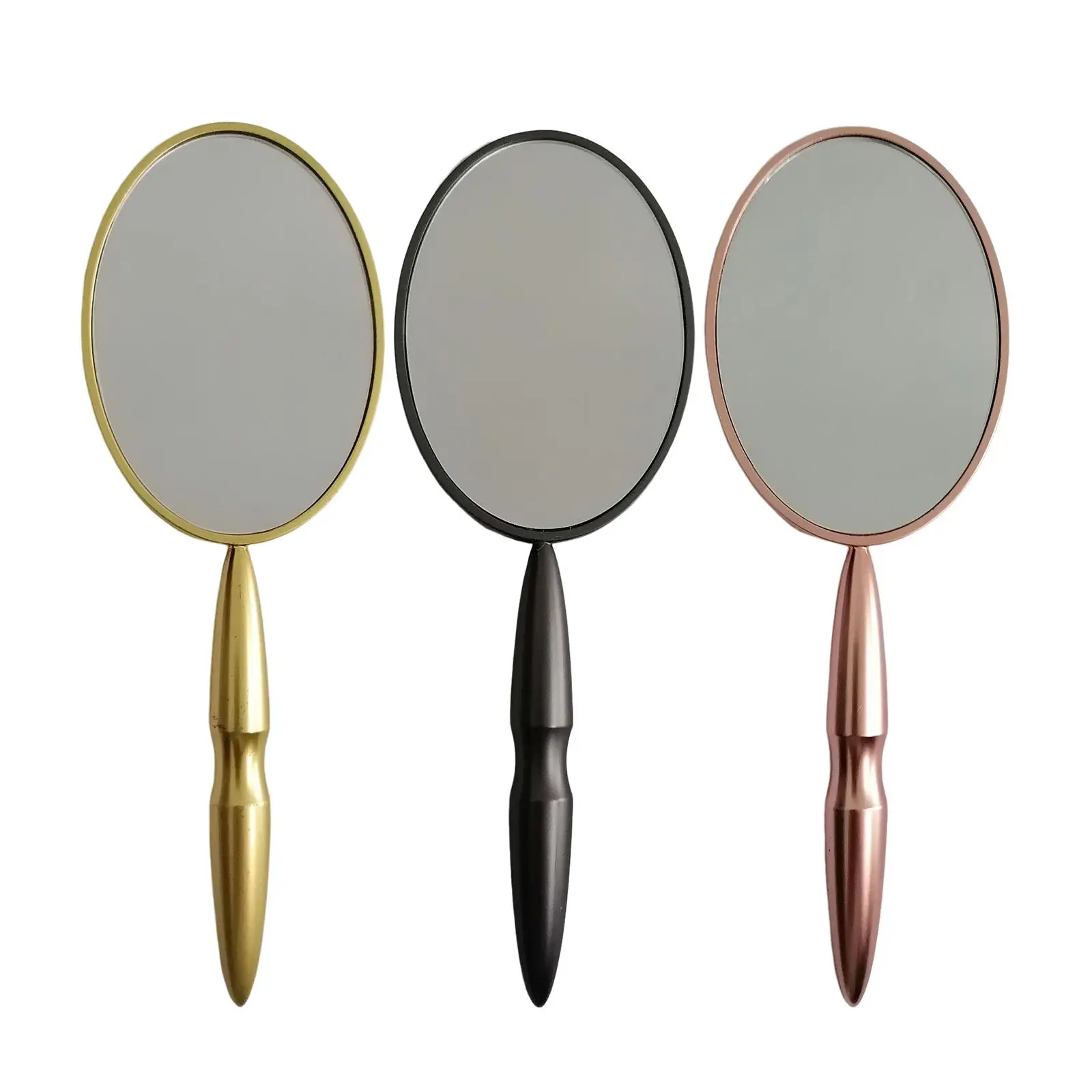 Hand Mirror with Handle Pocket Compact Mirror Oval Makeup Mirror Frame Personal