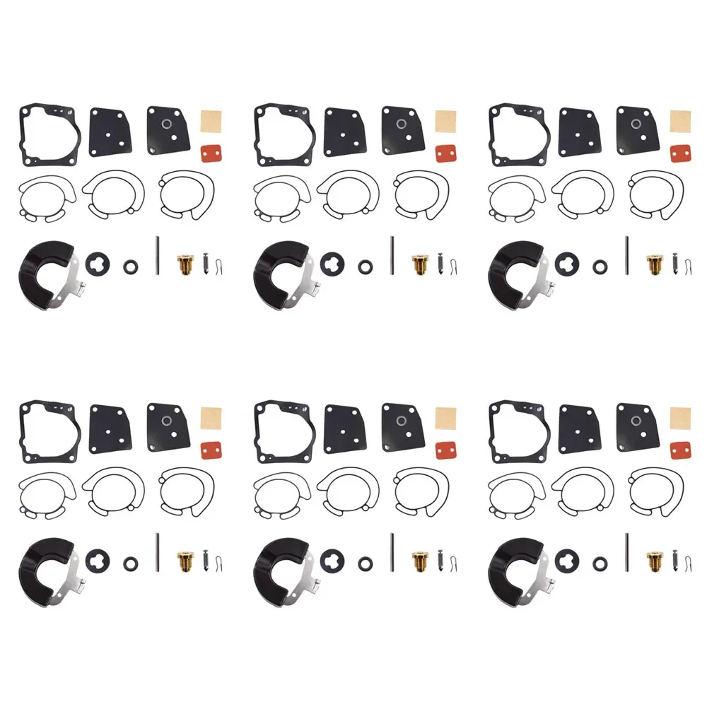 6-teiliges Vergaser-Reparaturset passend für Johnson Evinrude V4 V6 90PS 100PS 105PS 115PS 150PS 175PS 1992-2002 436852 18-7247 438996 – Detail 1