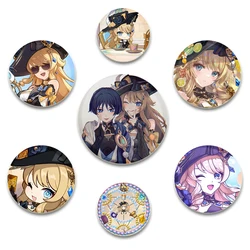 Anime Cartoon Character Genshin Impact-Navia Lapel Pins Creative Round Brooches Badge for Backpack Accessories Jewelry Gift