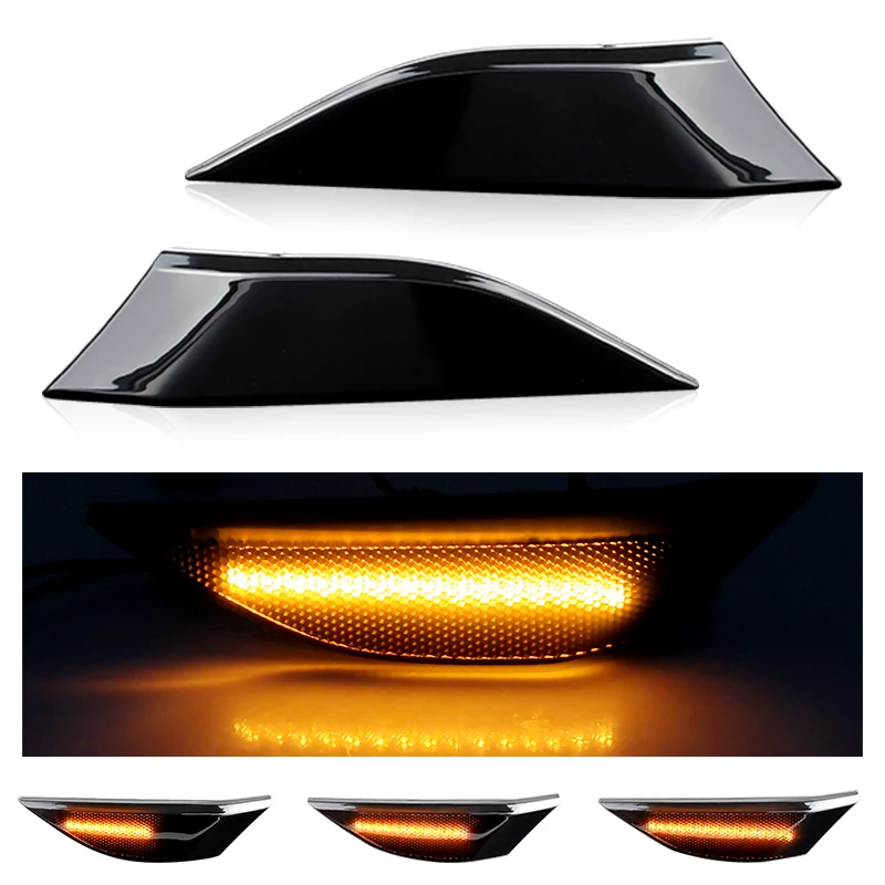 2Pcs LED Side Marker Light For 911 991 981 982 718 Boxster Cayman Carrera Targa Turbo GT2 GT3 Turn Signal Light Lamp Smoked Lens