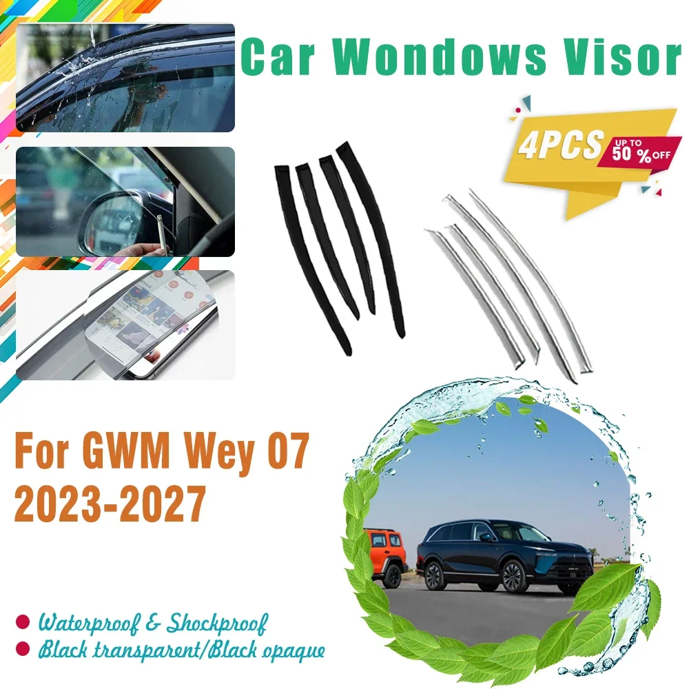 

Car Wind Shields For GWM Wey 07 Lanshan 2023 2024 2025 2026 2027 Waterproof Rain Window Visors Sun Guard Covers Auto Accessories