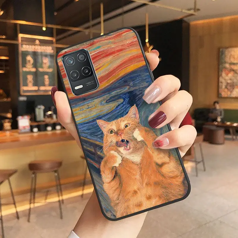 Scream by Munch cat shell Phone cover For oppo Realme 8Pro 6PRO 6i 7pro 9i 9pro C11 C21Y C21 C25Y C25S C3 Q3S XT Cases coque