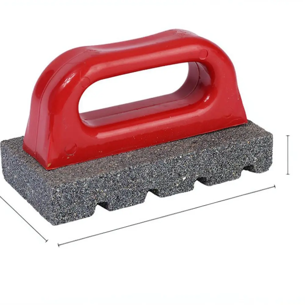 Ergonomic Rubber Handle Grinding Block Resin Grooved Abrasive For Concrete Wall Floor Refinishing Industrial Polishing Tool