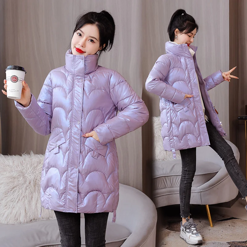 Women Down Cotton Coat 2022 New Winter Parkas Female Jacket Long Stand-up Collar Padded Coat Parka Overcoat Feminino Outwear