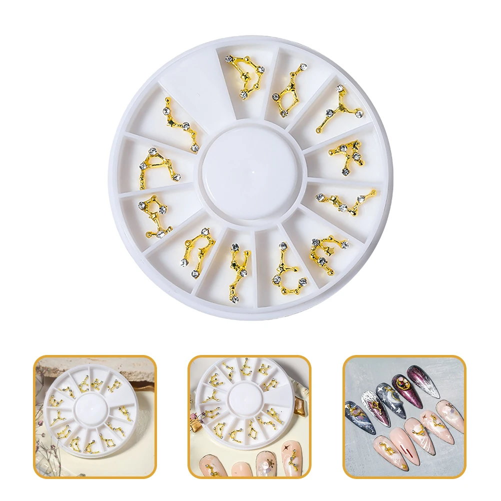 

Zodiac Rhinestones 3D Art Decoration Jewelry Alloy Nail Accessories Gem Rhinestone Nail Charms For Acrylic Nails Phone Case