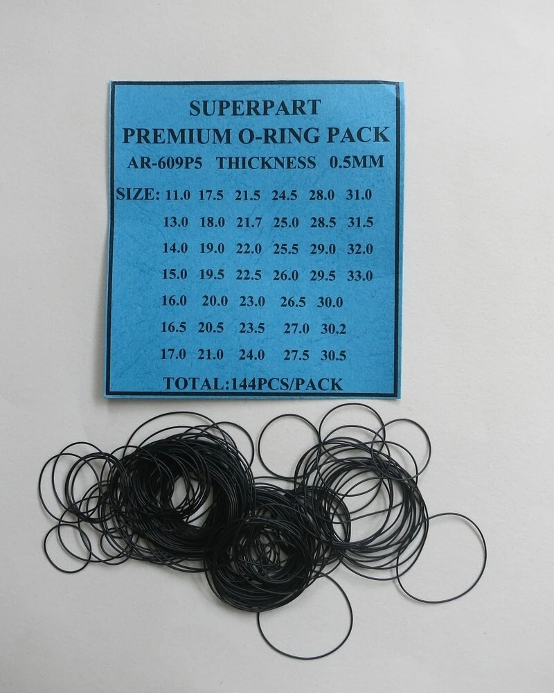 Watch Back Case Gasket Assortment Premium O-ring Pack 0.3mm 0.4mm 0.5mm 0.6mm 0.7mm 0.8mm0.9mm 1.0mm Thick 609P#