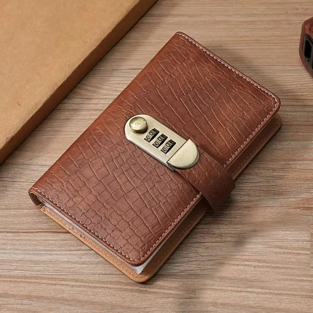 PU Leather Money Savings Challenge Binder with Password Lock Solid Color Cash Budget Notebook Clear View Double-sided Card Slot
