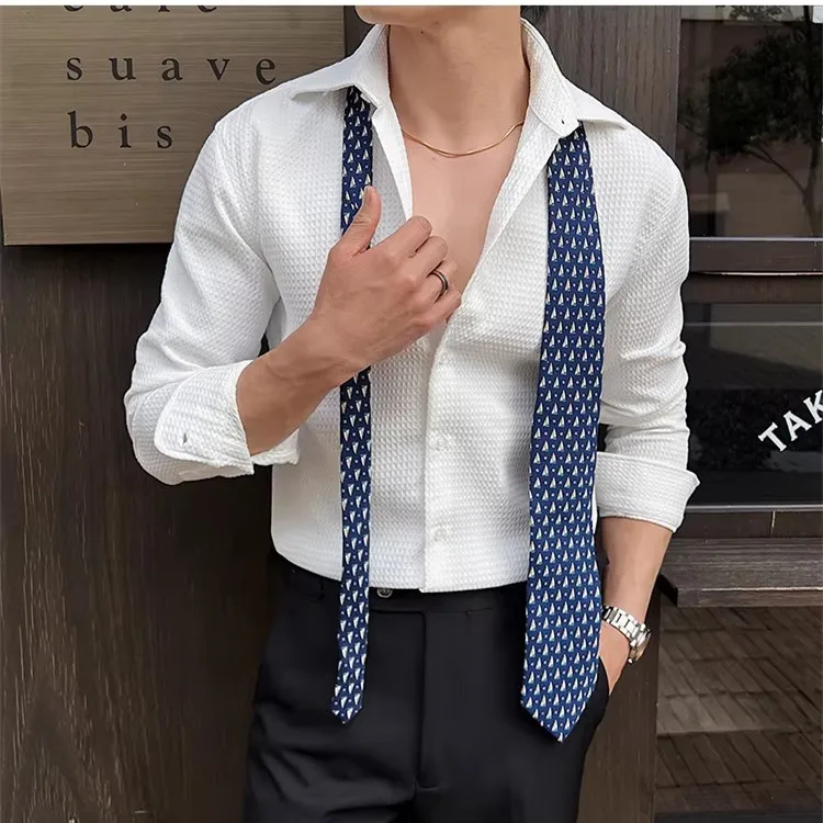 Autumn White Fleece Long Dress Shirt Men's, Fashion Slim Men Shirts,QJ  CINGA Brand New Male Top Lace Stitching Decoration Camisa - AliExpress  200000343