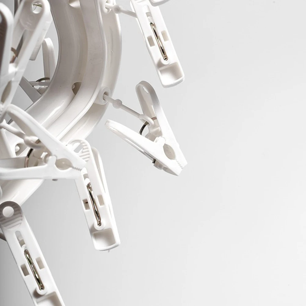 

Anti-Slip Hanger Foldable Socks Clips Hat Organizer Hanging Clips Space-Saving Closet Storage L White