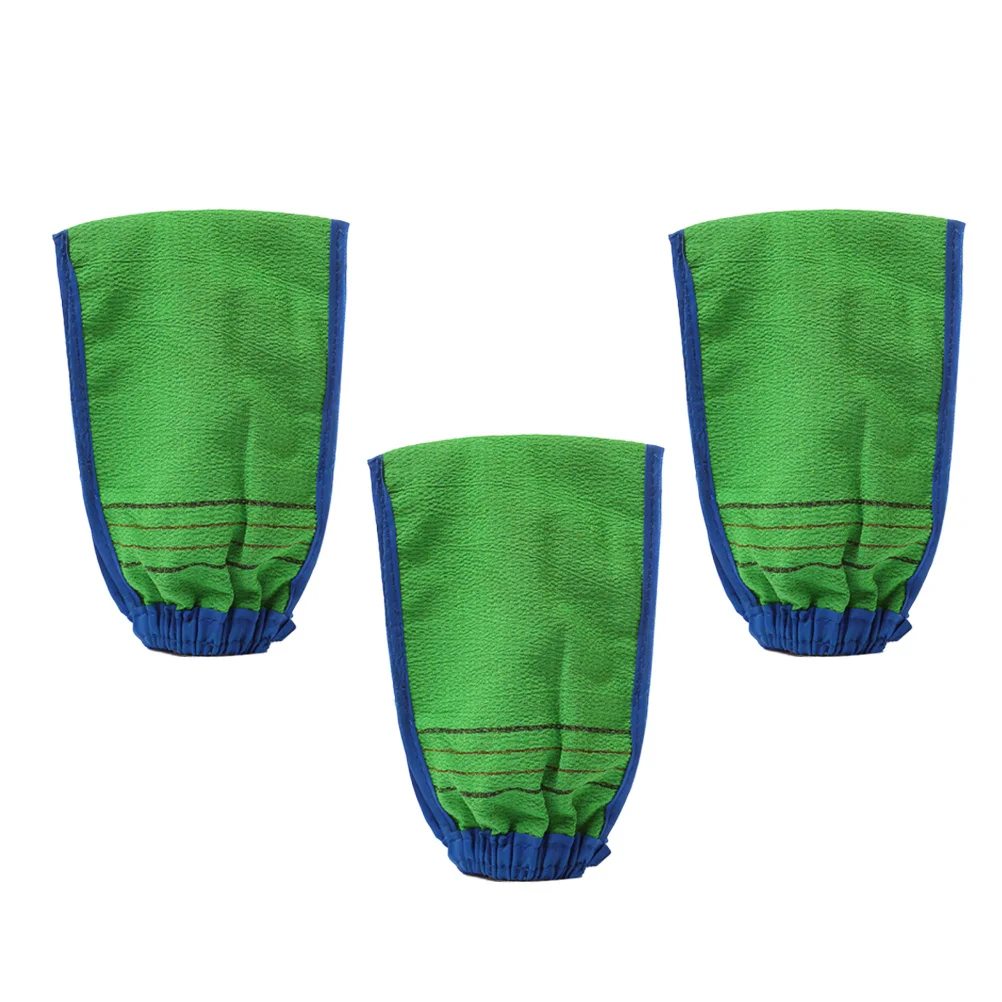 

3Pcs Rubbing Gloves Bamboo Fiber Textured Bathing Gloves Improves Skin Appearance Stimulates Blood Circulation Rich Foam
