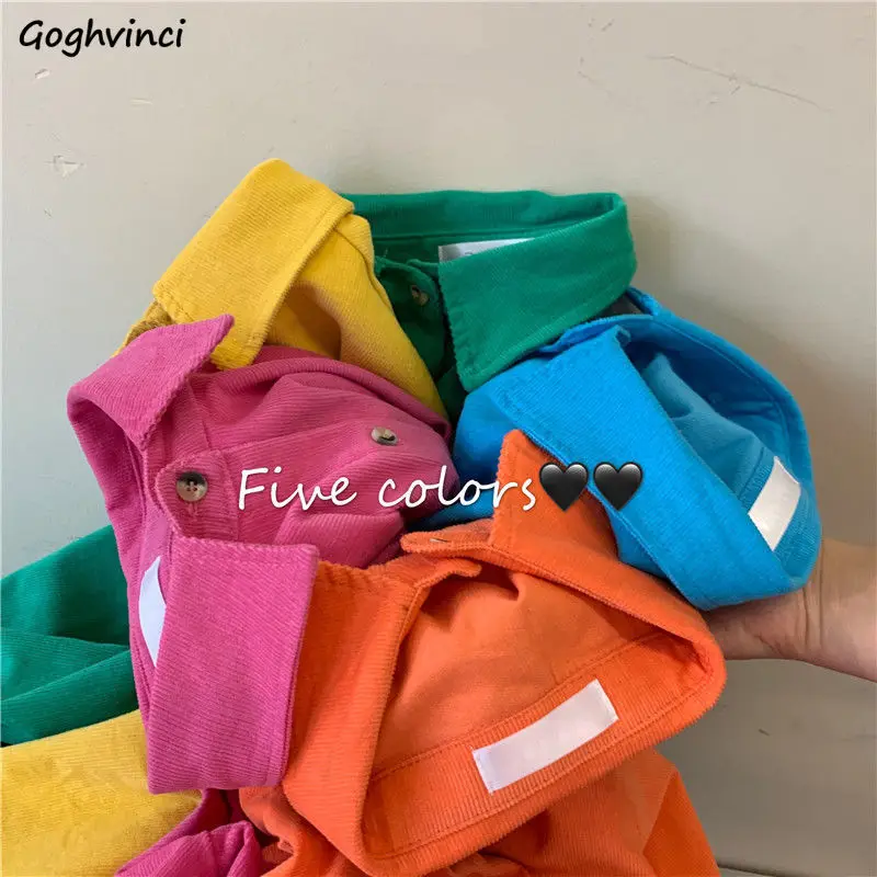 

Shirts Women Solid Basic Loose Simple All-match Casual Hot Sale Soft Students Spring Female Leisure Ulzzang Clothes Candy Color