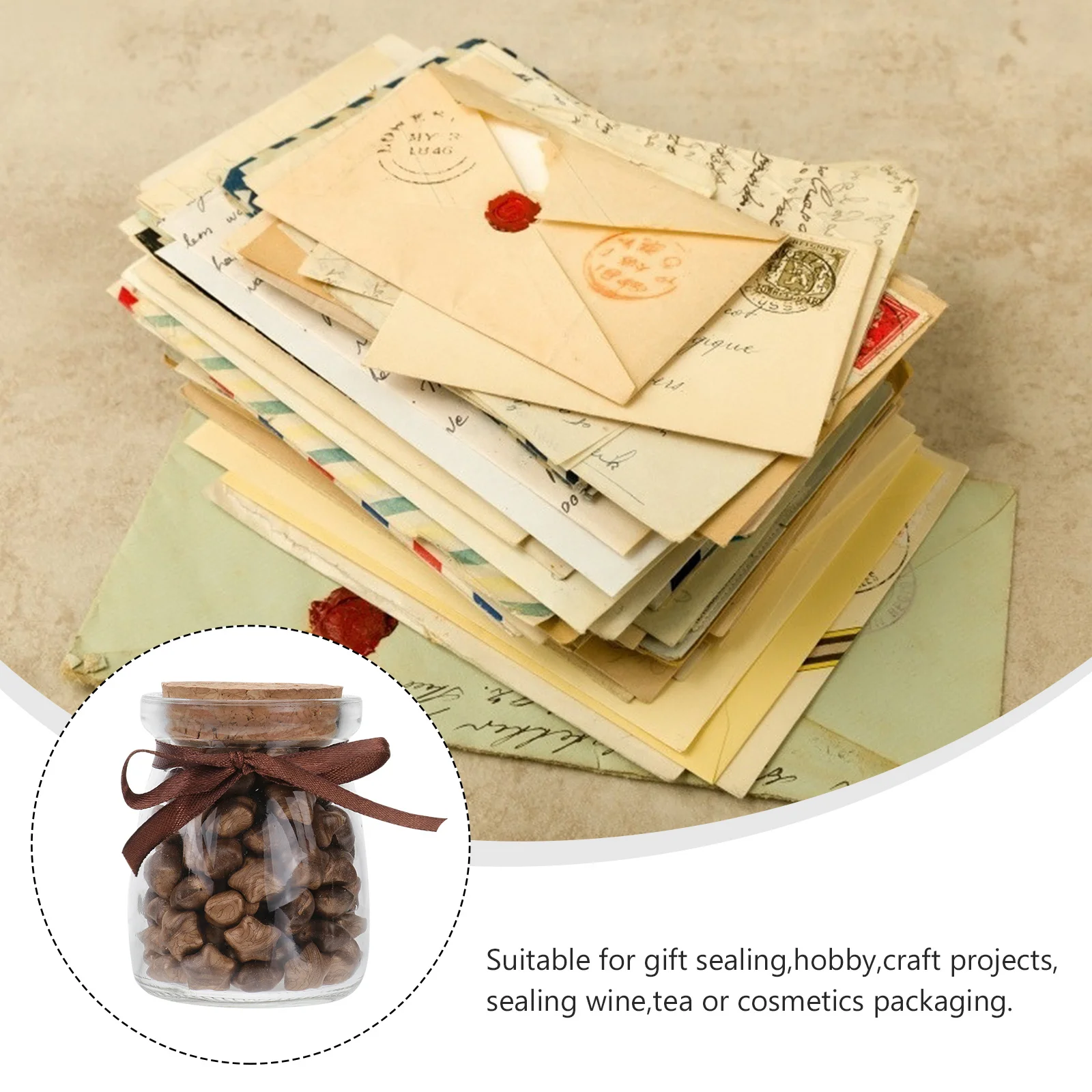 

120pcs Fire Seal Wax Beads Star Shape Vintage For Envelope Stamp Sealing Gift Wrapping Wine Tea Packaging Craft Decor Wedding