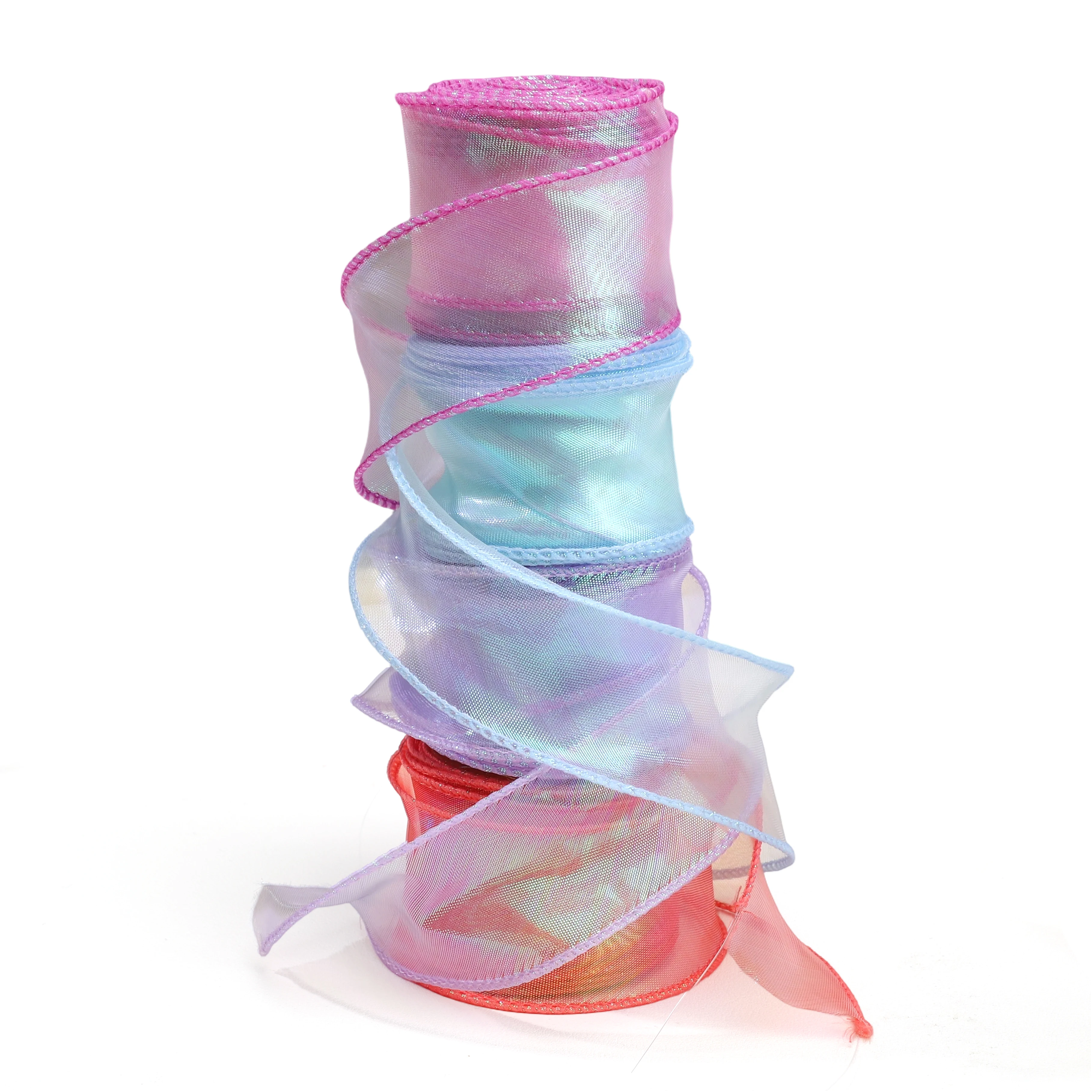 4cm 1Yard Fishtail Organza Satin Ribbon Reflective Iridescent Wavy Edge Ribbon for Gift Wrapping DIY Bow Craft Gift Wrapping view 2