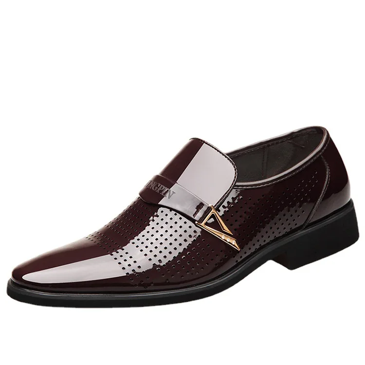 

Breathable Men Sneaker Soft-soled Pointed-toe Business Men Leather Shoes Casual Man Leather Shoes Summer Cool Men Leather Shoes