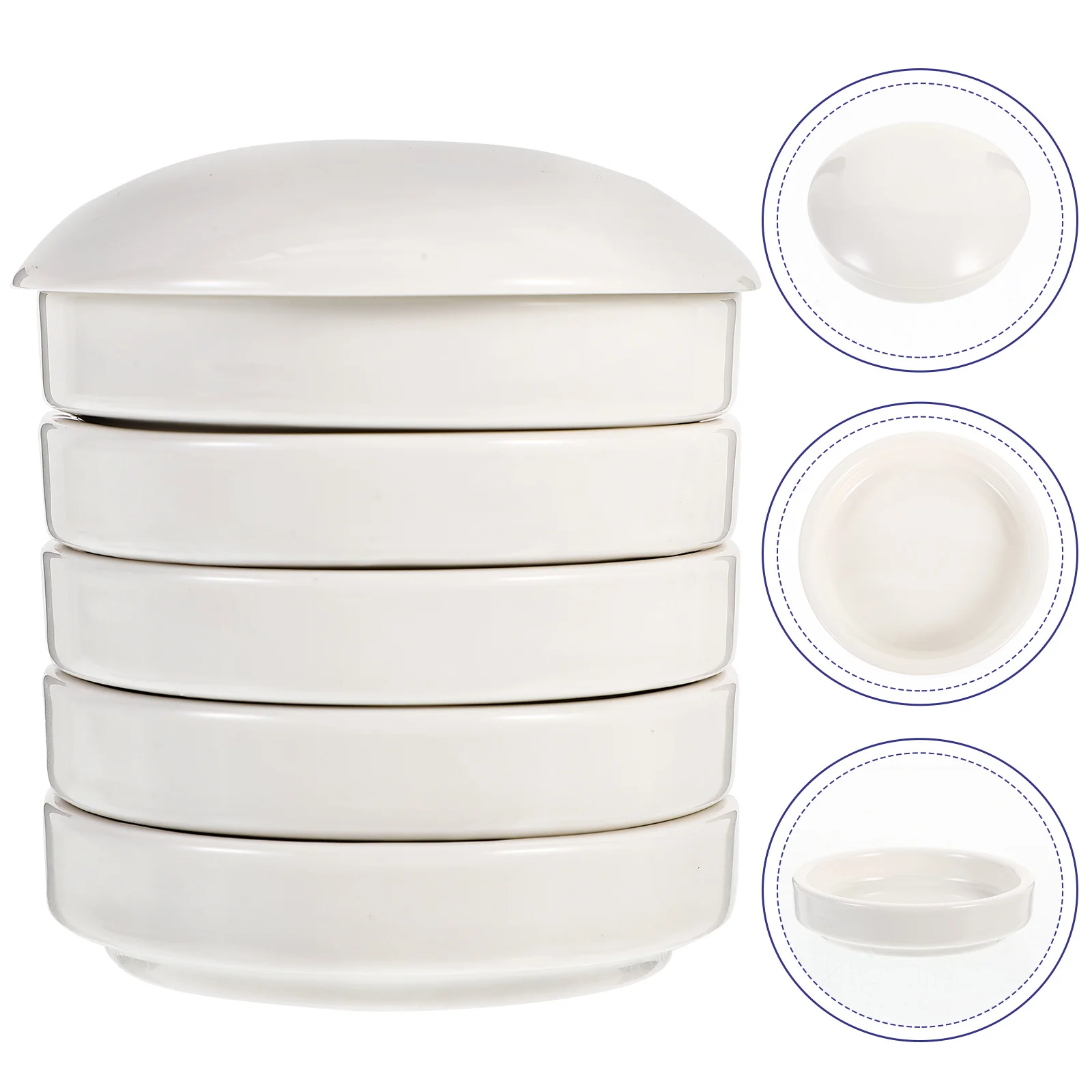 

1Set Ceramic Paint Palettes 5-Layer Watercolor Mixing Trays for Artists Beginners DIY Painting Supplies Convenient Pigment