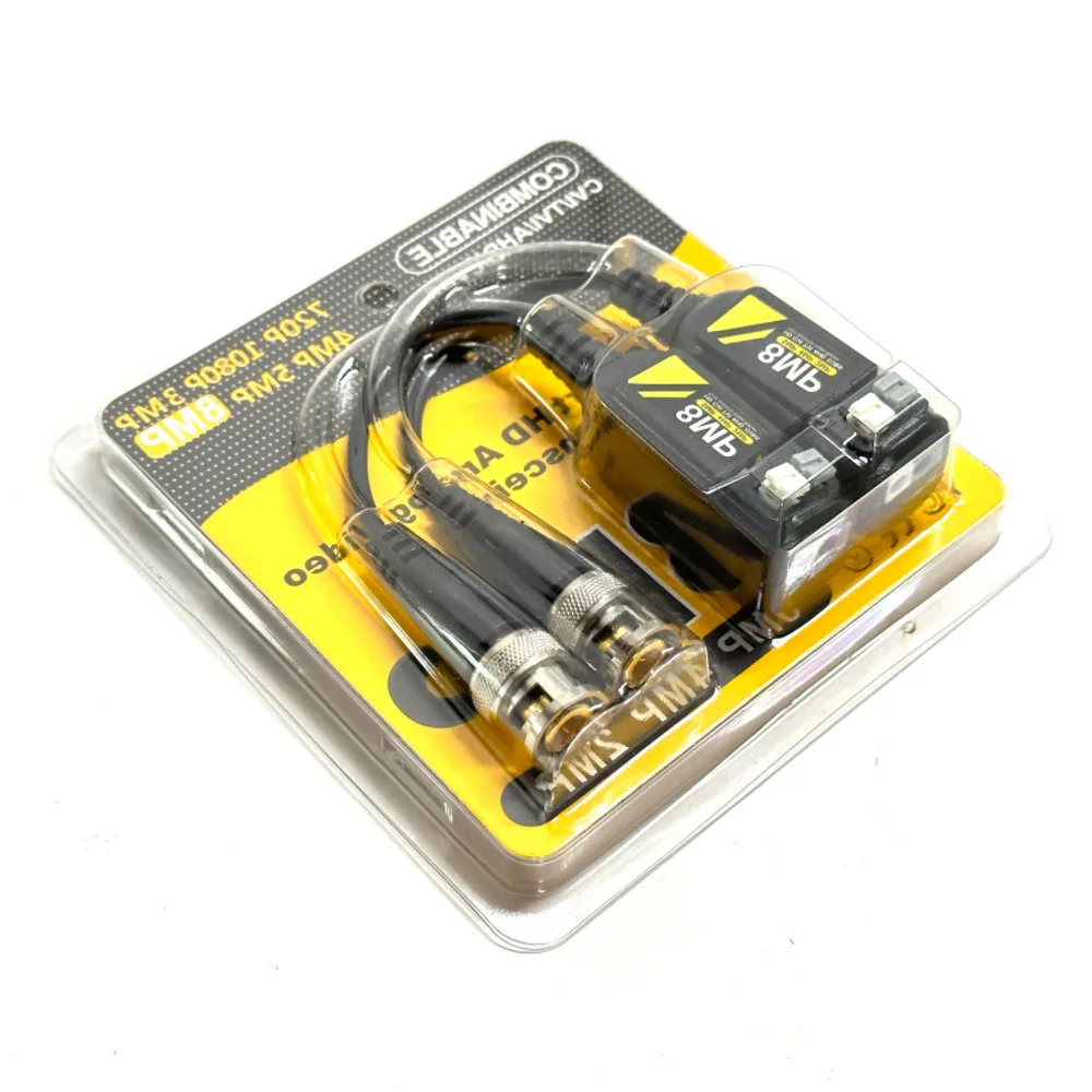 CCTV Accessories Passive HD 8MP 4K BNC Video Balun Passive Twisted Pair Transmitter AHD/CVI/TVI/CVBS Camera Connector