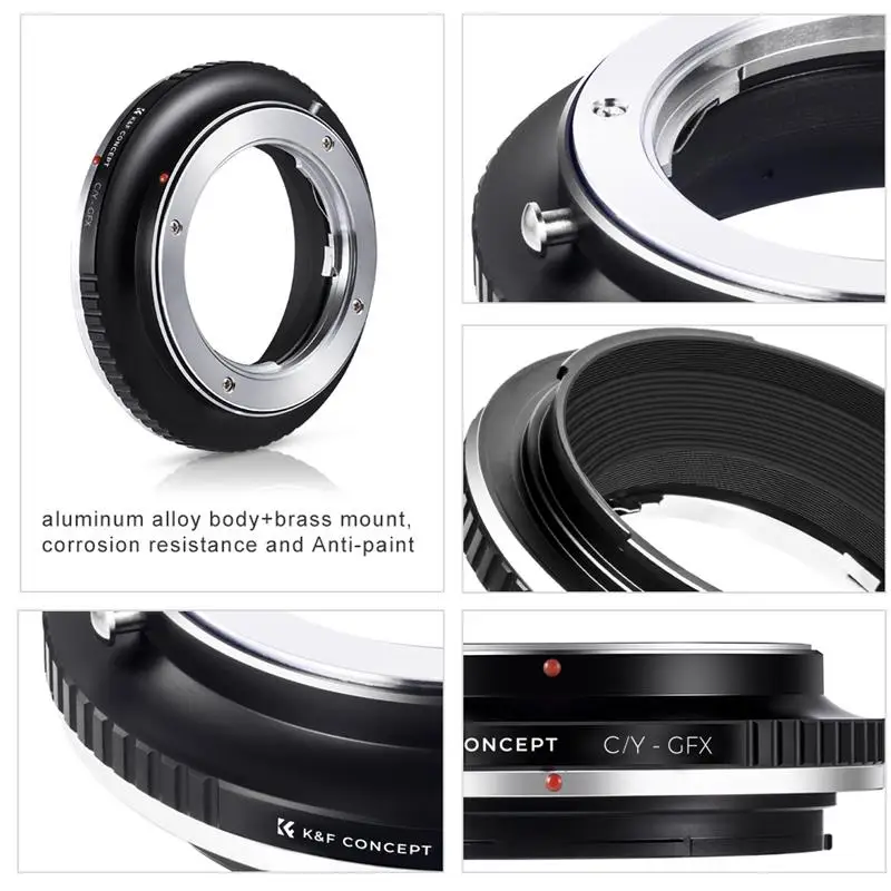 K&F Concept Lens Mount Adapter for Contax/Yashica CY SLR Lenses to Fuji GFX Camera Fujifilm GFX 50S GFX 50R GFX 100 GFX 100S