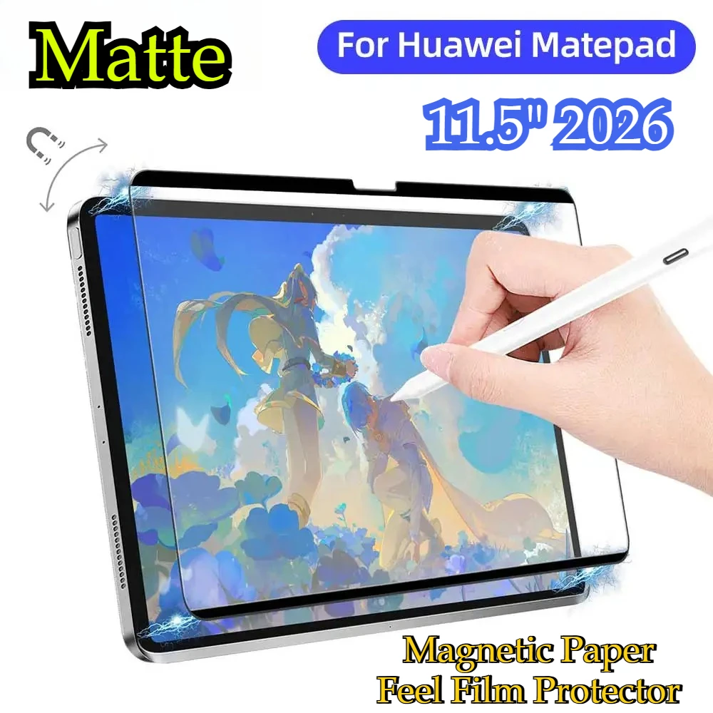 

2026 Matte Clear Magnetic Paper Feel Film Protector for Huawei Matepad Air 11.5 S Honor X8 Pro X9 A SE 11 " Screen Scratch Proof