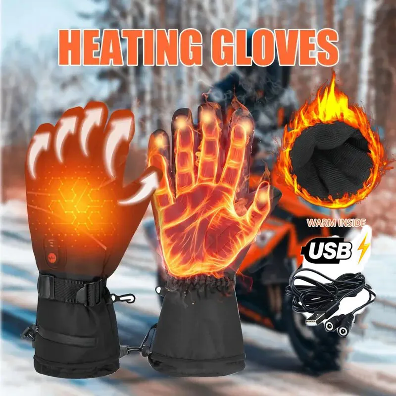 Waterproof Heated Rechargeable Gloves Electric Heated Gloves Thermal Heat Gloves Winter Warm Skiing Snowboarding Hunting Fishing
