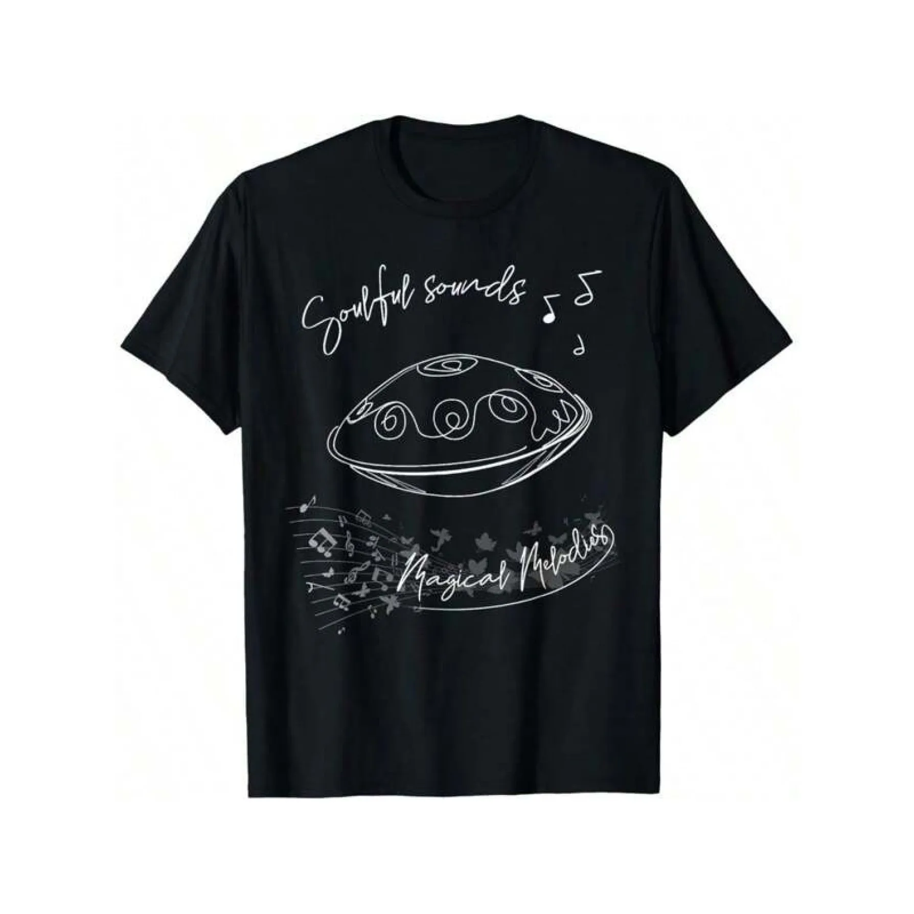 Handpan Soulful Sounds Graphic Tee Breathable Cotton Short Sleeve T-Shirt for Men