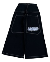 Wexwear Jeans New Y2K Harajuku Hip Hop Letter Embroidered Retro Baggy Jeans Denim Pants Men Women Goth High Waist Wide Trousers