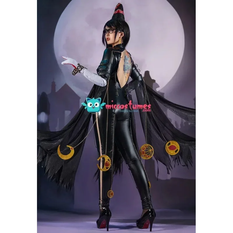 

25COSMiccostumes Women's Bayonetta Cosplay Costume Backless Bodysuit Gloves with Chains and Socks